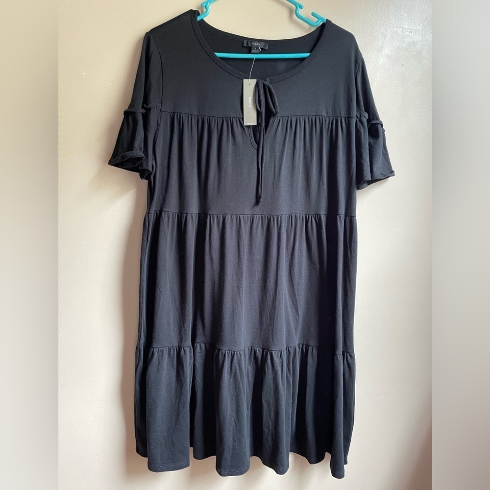 NWT JCREW Tiered cotton mini dress size L